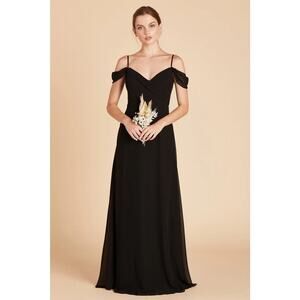1588  NWT Birdy Grey Spence Chiffon Convertible Bridesmaids Dress Black Size XXL